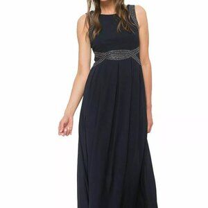 Joseph Ribkoff Long Maxi Dress Gown, Black, Size 8 NWT 183251 Embellished studs